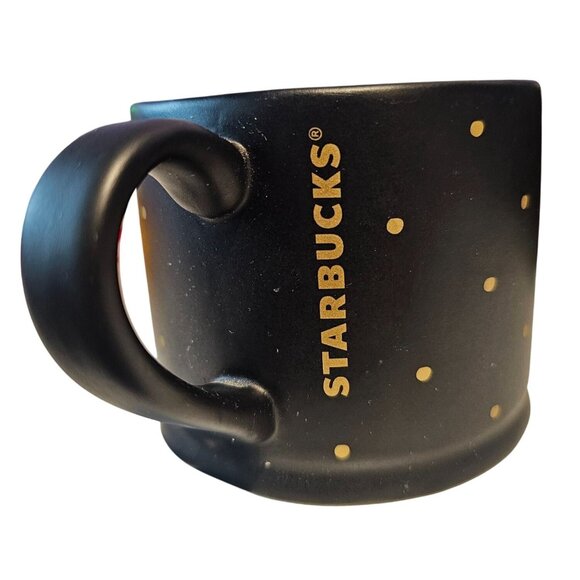 Starbucks 2016 Christmas Black Gold Mug Bauble Christmas Holiday Matte Mug - Picture 3 of 6